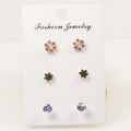 Cute cartoon flower stud earrings set