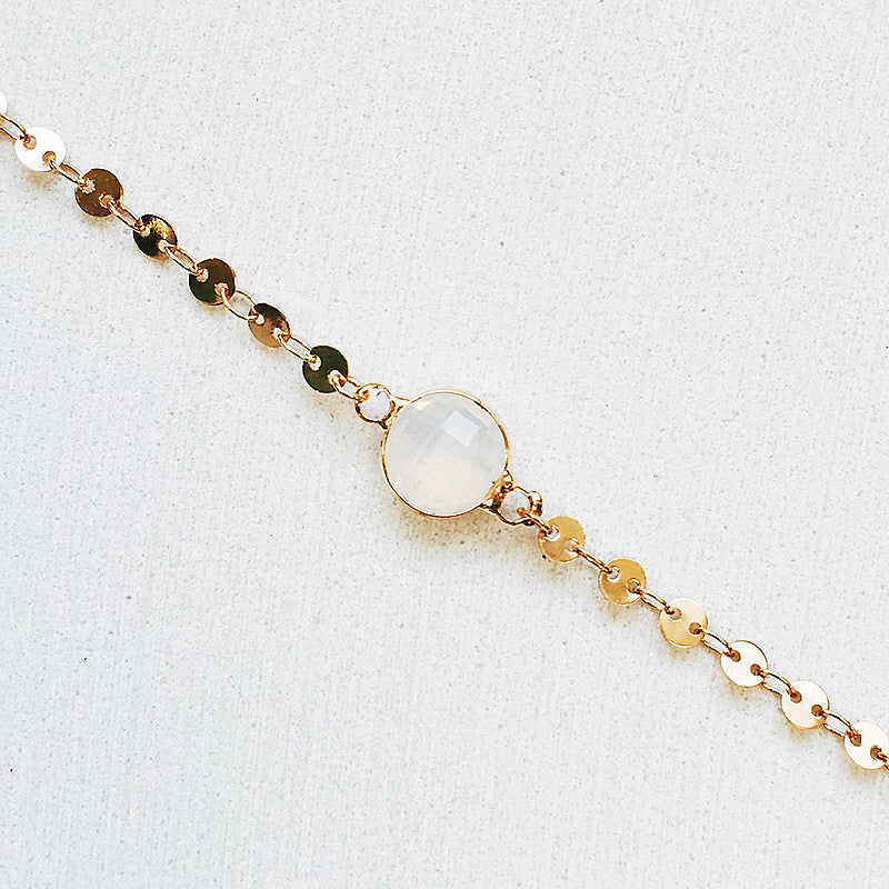 DIsc Chain Crystal Choker Necklace