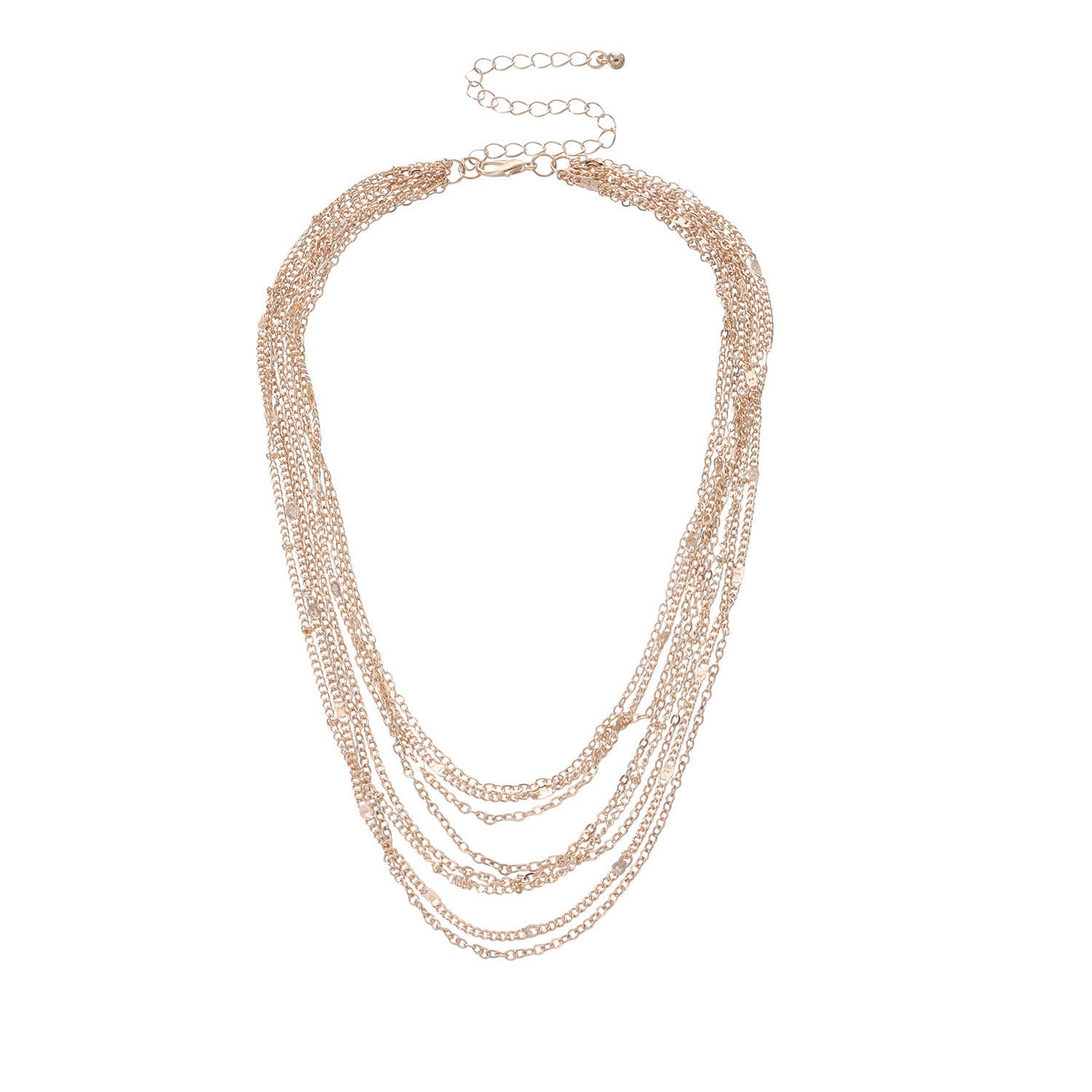 Multi Layer Tassel Metal Collarbone Chain Necklace