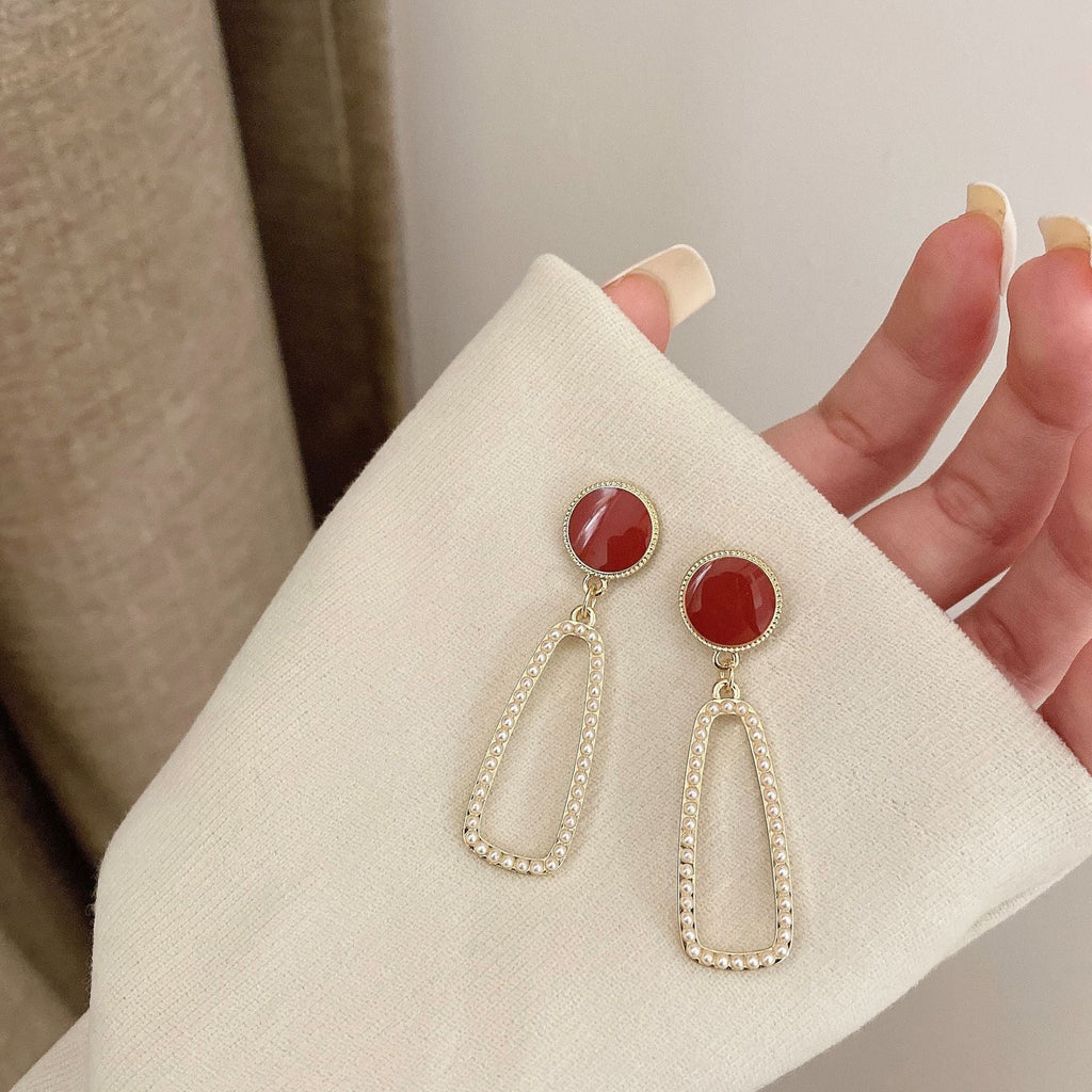 Hollow Out Oval Drop Earring