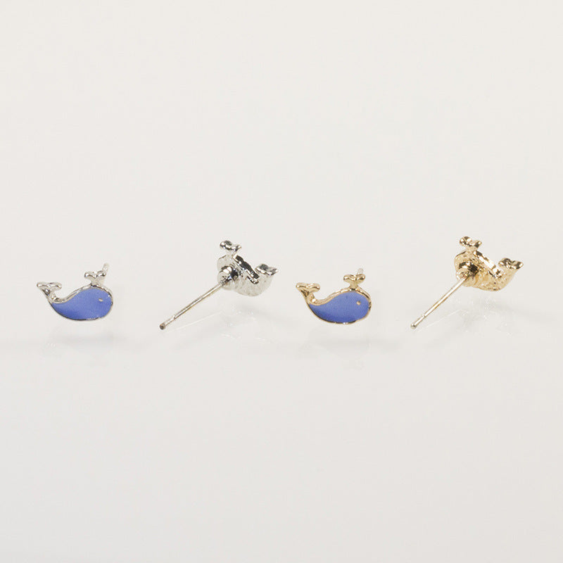 Blue Whale Shell Earring Set
