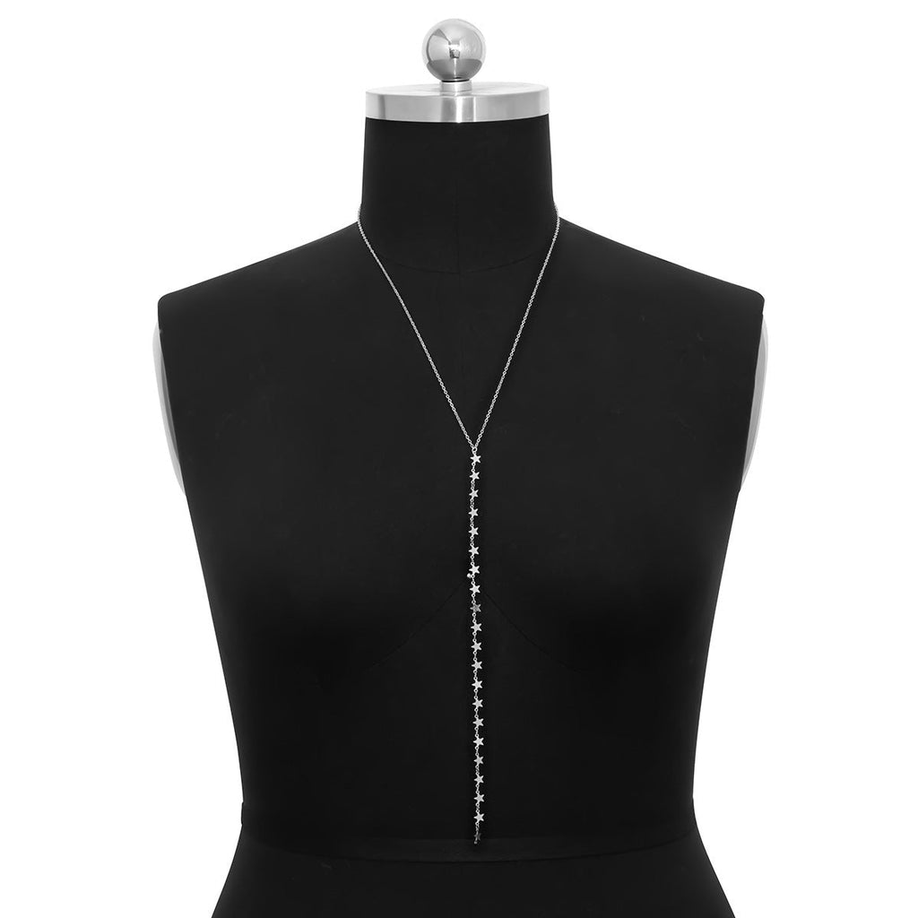 Chic Long Chain Tassel Star Necklace