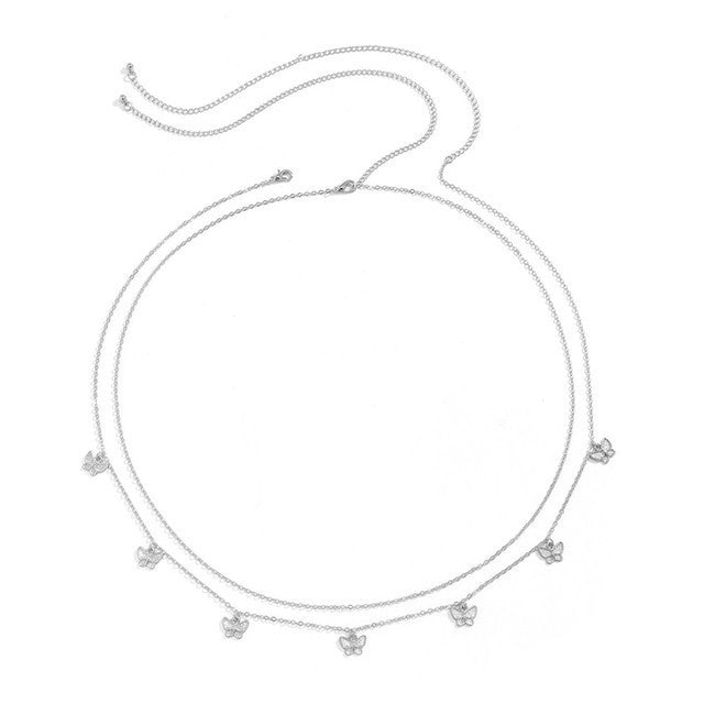 Butterfly Pendant Waist Chain Elegant Waist Belly Chain Jewelry Body Chain