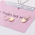 Mental Round Disc Coins Pendant Earring