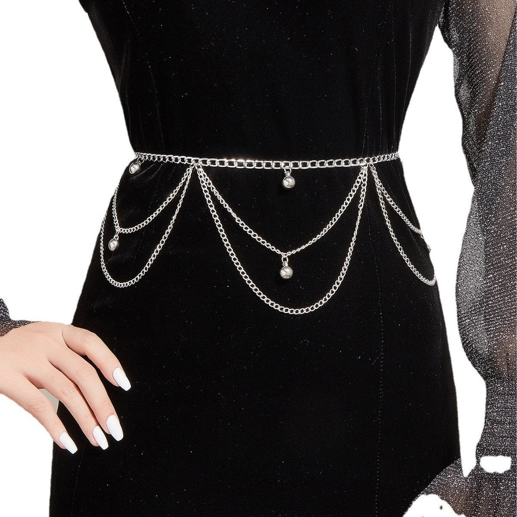 Multi-Layer Metal Body Chain Waist Garter Belt