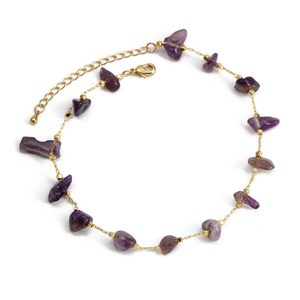 Bohemian Simple Colorful Gravel Bead Anklet Chain