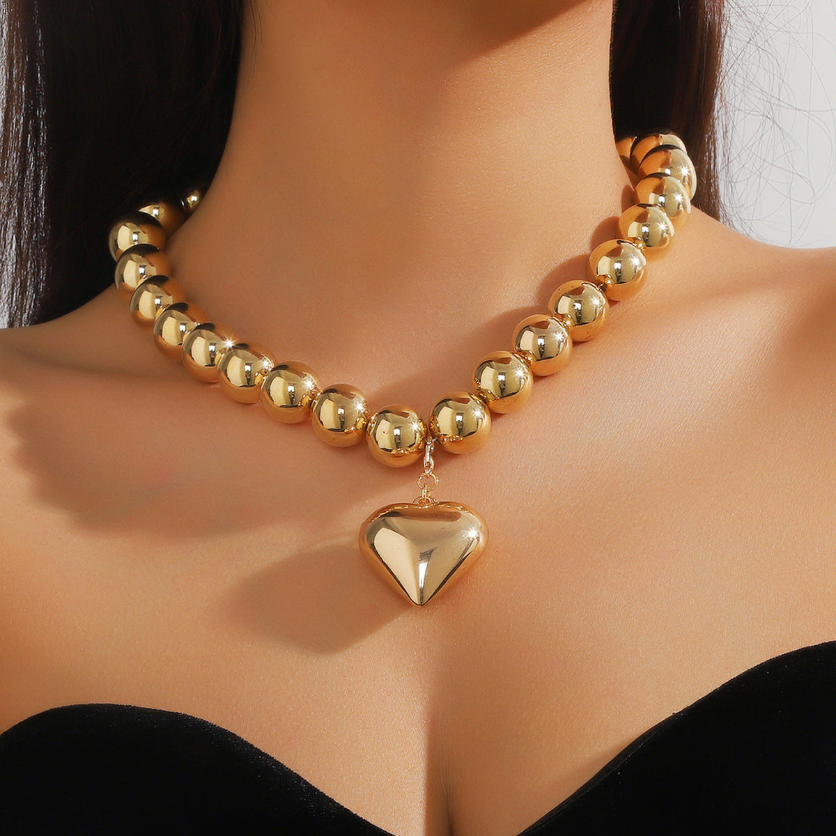Faux Pearl Charm Pendant Necklace