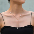 Bohemian White Imitation Pearl Tassel Necklace