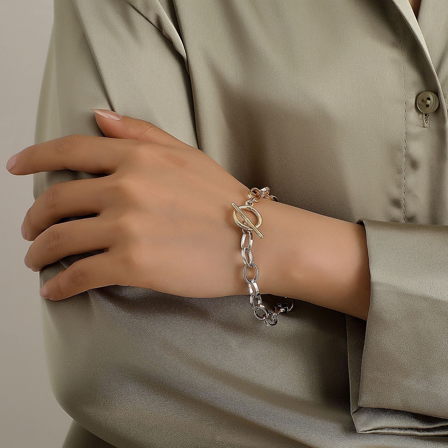 Two Tone OT Clasp Bracelet