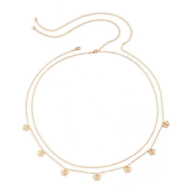 Butterfly Pendant Waist Chain Elegant Waist Belly Chain Jewelry Body Chain