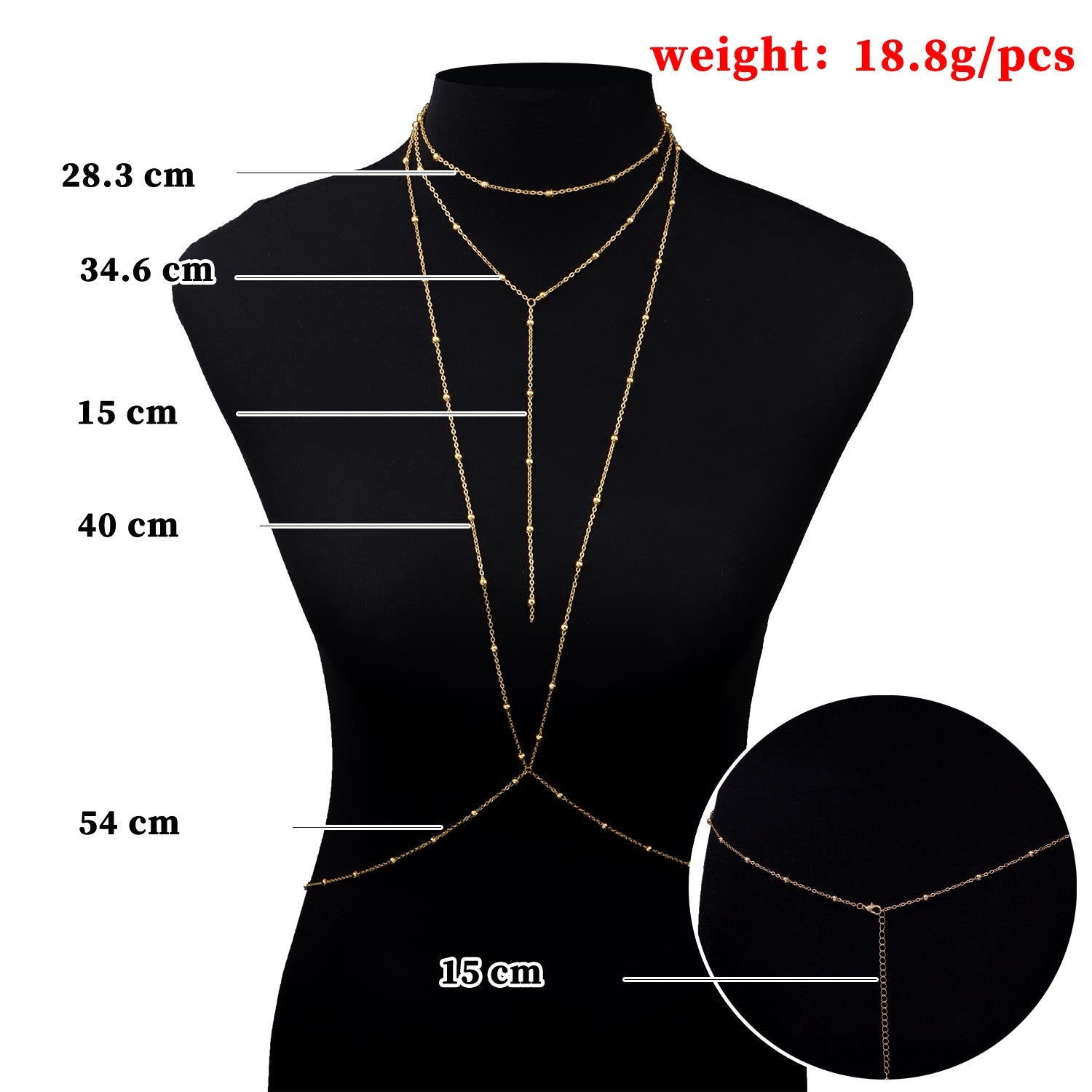 Double Cross Chain Popular Bead Chain Sexy Body Jewelry