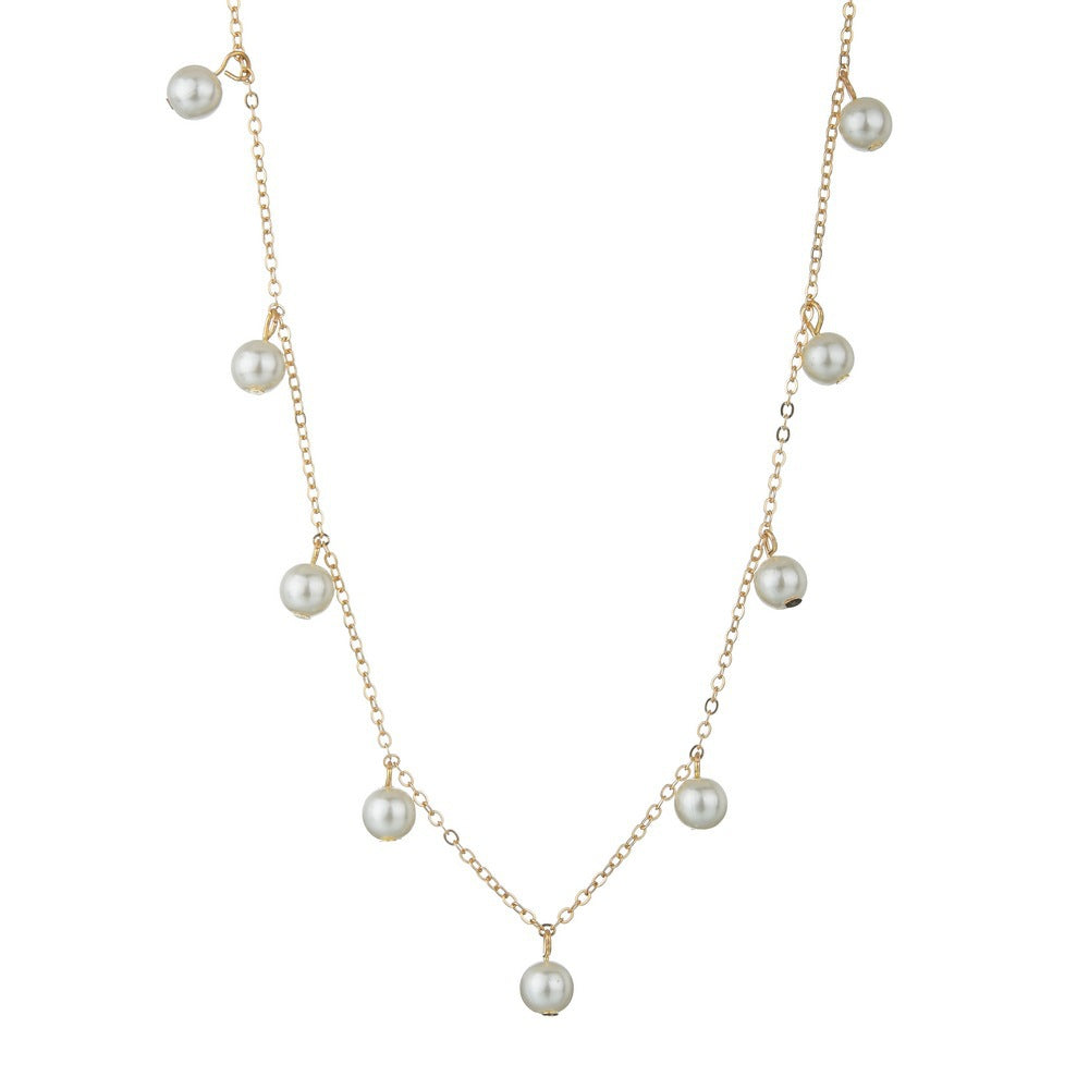 White Pearls Charm Choker Necklace