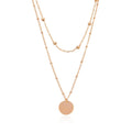 Bohemian Layered Necklace Round Coin Pendant Necklace