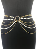 Layered Imitation Pearl Body Chains