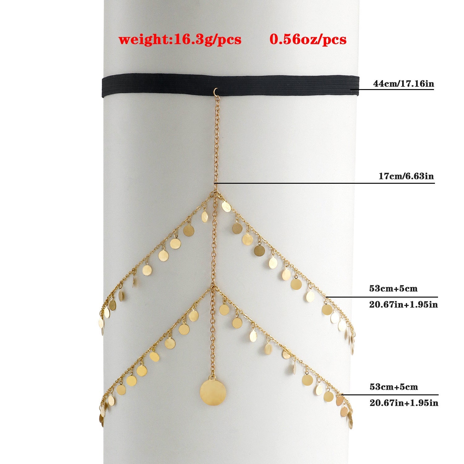 Double Layer Disc Chains Elastic Bandage Thigh Chain