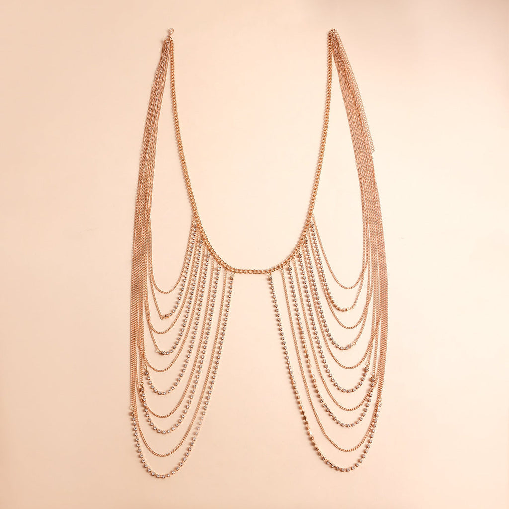 Shiny Rhinestone Multi-Layer Body Waist Chain Round Panties Jewelry