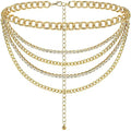 Punk Multilayered Rhinestone Chain Jeans Pants Gothic Keychains