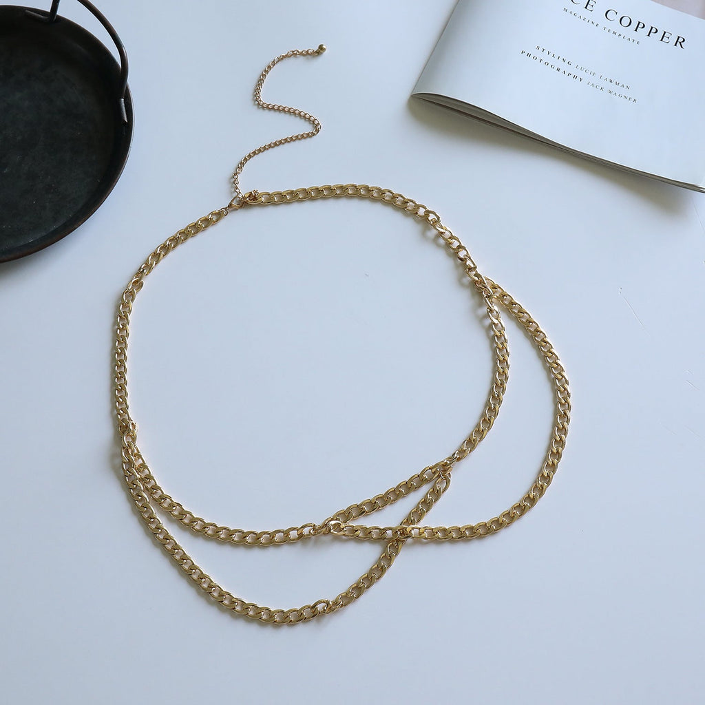Women Simple Body Jewelry Multi-Layered Chain Body Belt Chain