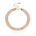 Layer Rhinestone Link Ankle Bracelet