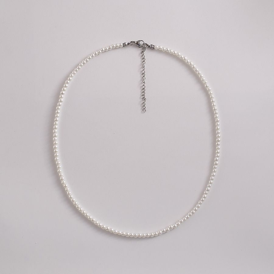 Elegant Faux White Glass Pearl Necklace Wedding Brida
