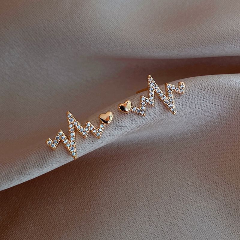 Cute Heartbeat Stud Earrings
