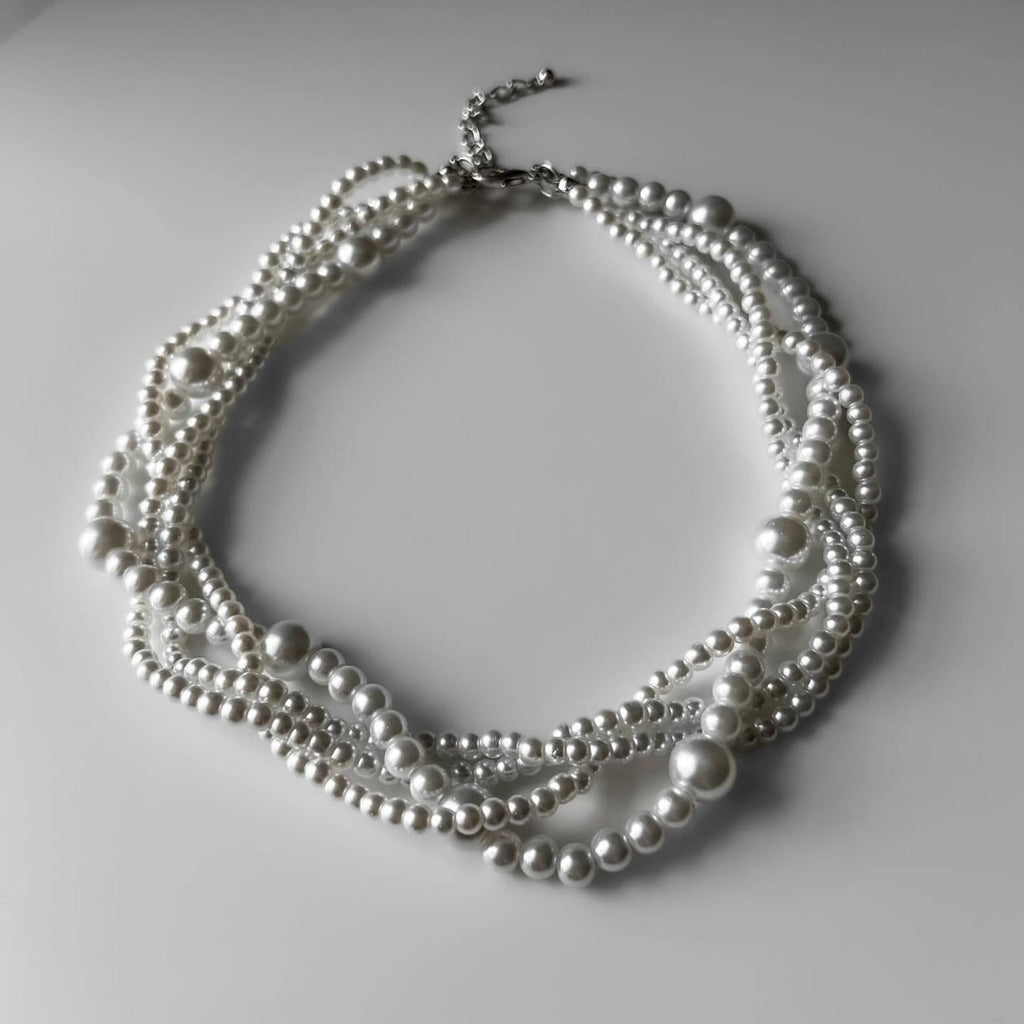 Multi Layer Baroque Necklace Pearl Chain Retro Fashion Accessories