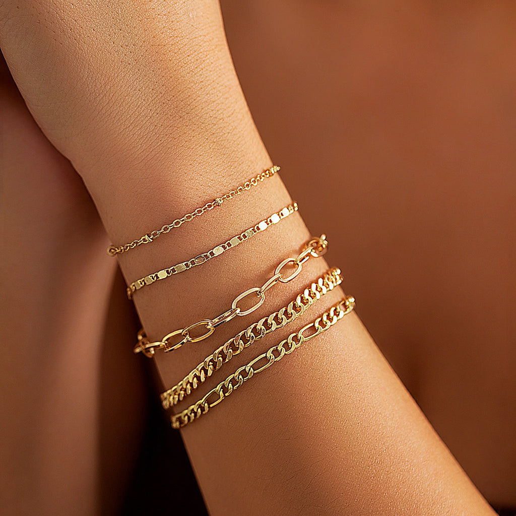 Cuban Chain Bracelet Set