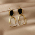 Geometric Rhinestone Stud Earrings