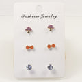 Mushroom butterfly stud earrings set