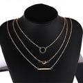 Multilayer Circles Geometric Round Chokers Necklaces