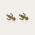 Enamel cactus Stud Earring