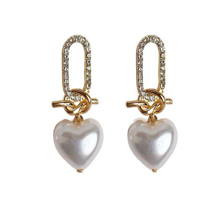 Pearl Geometric Stud Earrings