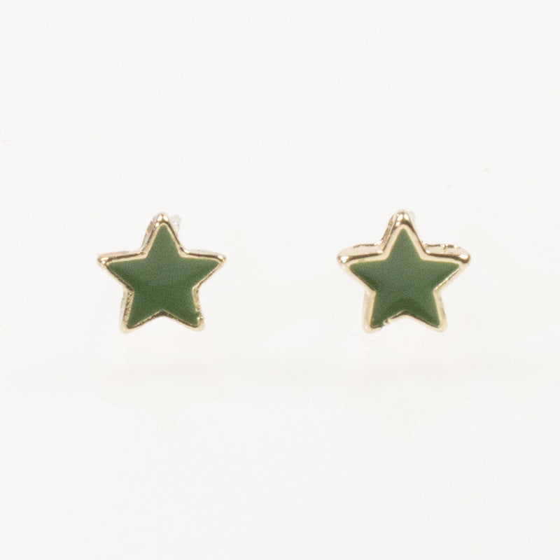 Green Star mini Stud Earring