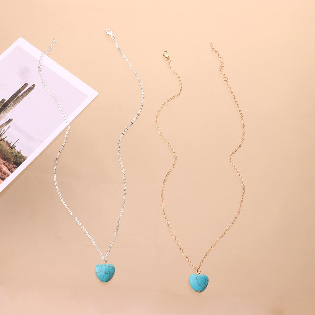 Natural Turquoise Pendant Necklace