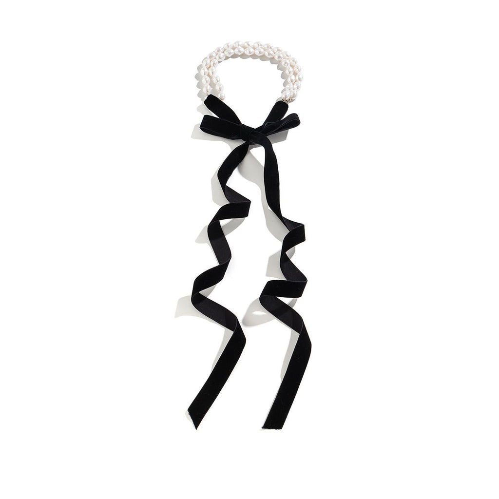 Vintage Long Bow Collar Chain Necklace