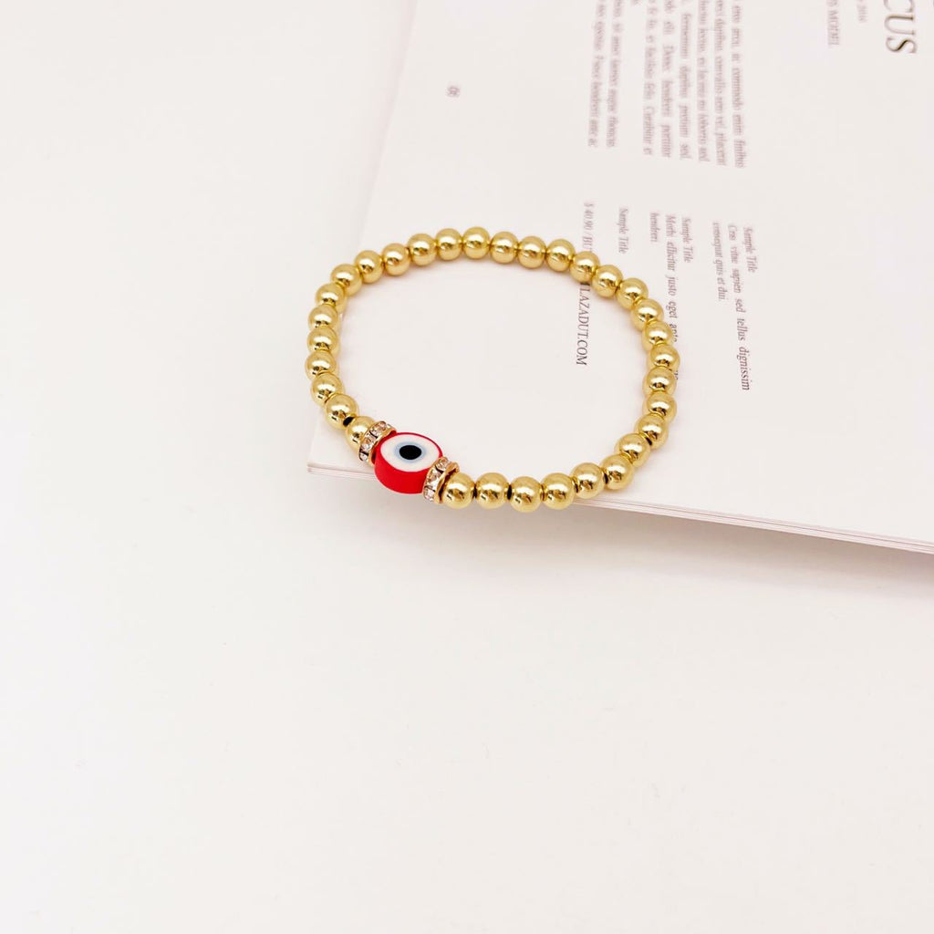 Turkish Charm Big Evil Eye Beaded Bracelet