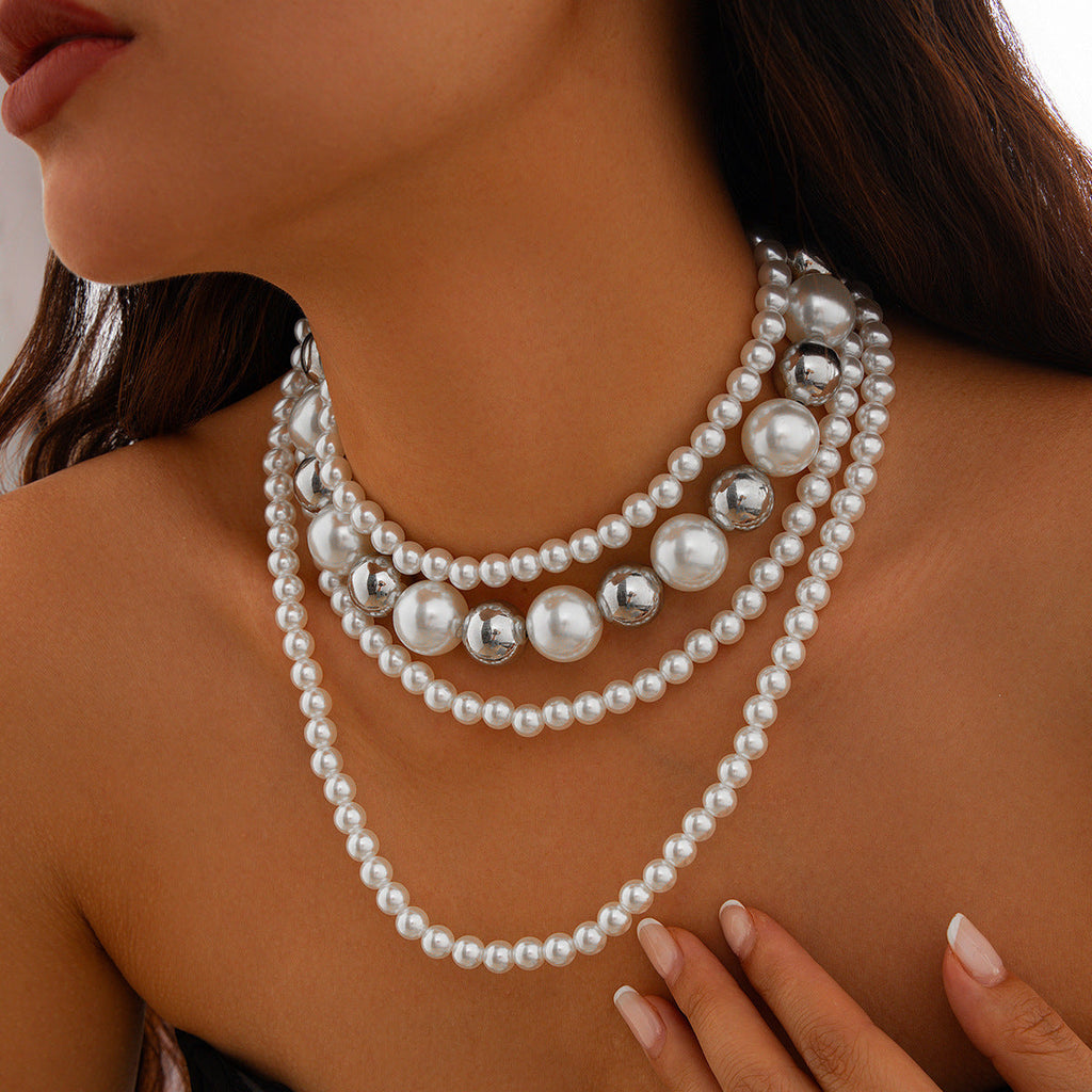 Vintage Punk Big CCB Bead Chain Necklace for Women