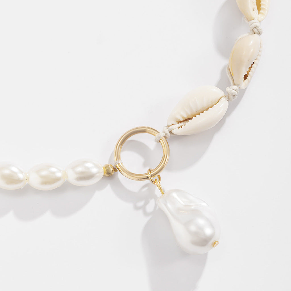 Handmade Women Pearl Necklace Natural Shell Necklace Jewelry