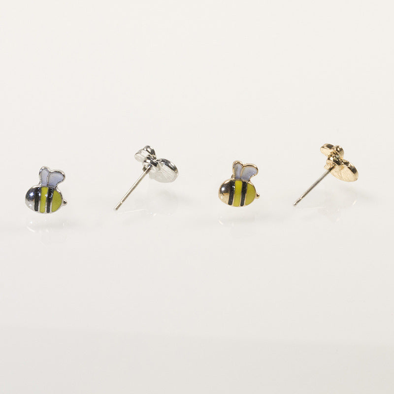 Bee butterfly stud earrings set