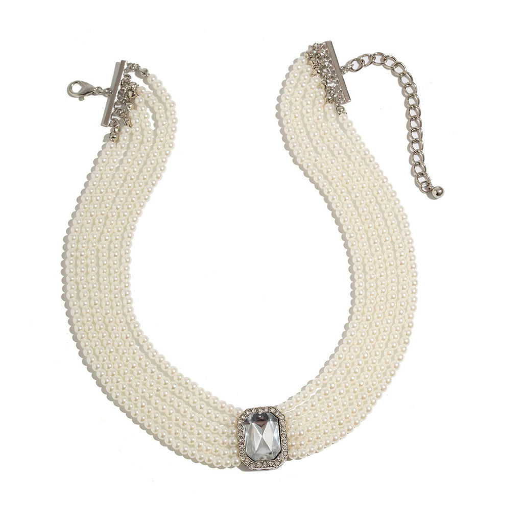 Elegant Multi Layered Layered Stone Necklace