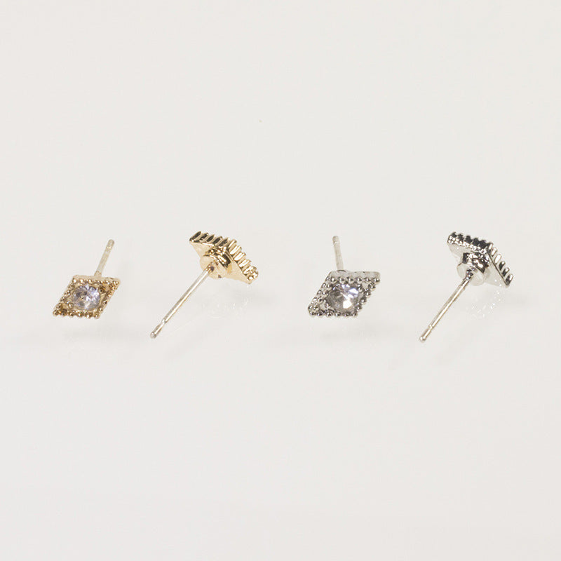 Geometric lozenge mini stud earring