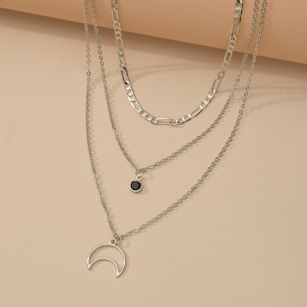 Vintage Star Moon Multi Layer Long Pendant Choker Necklaces