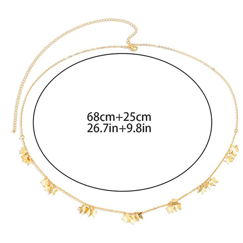 Multi-Layer Butterfly Tassel Charms Waist Chain