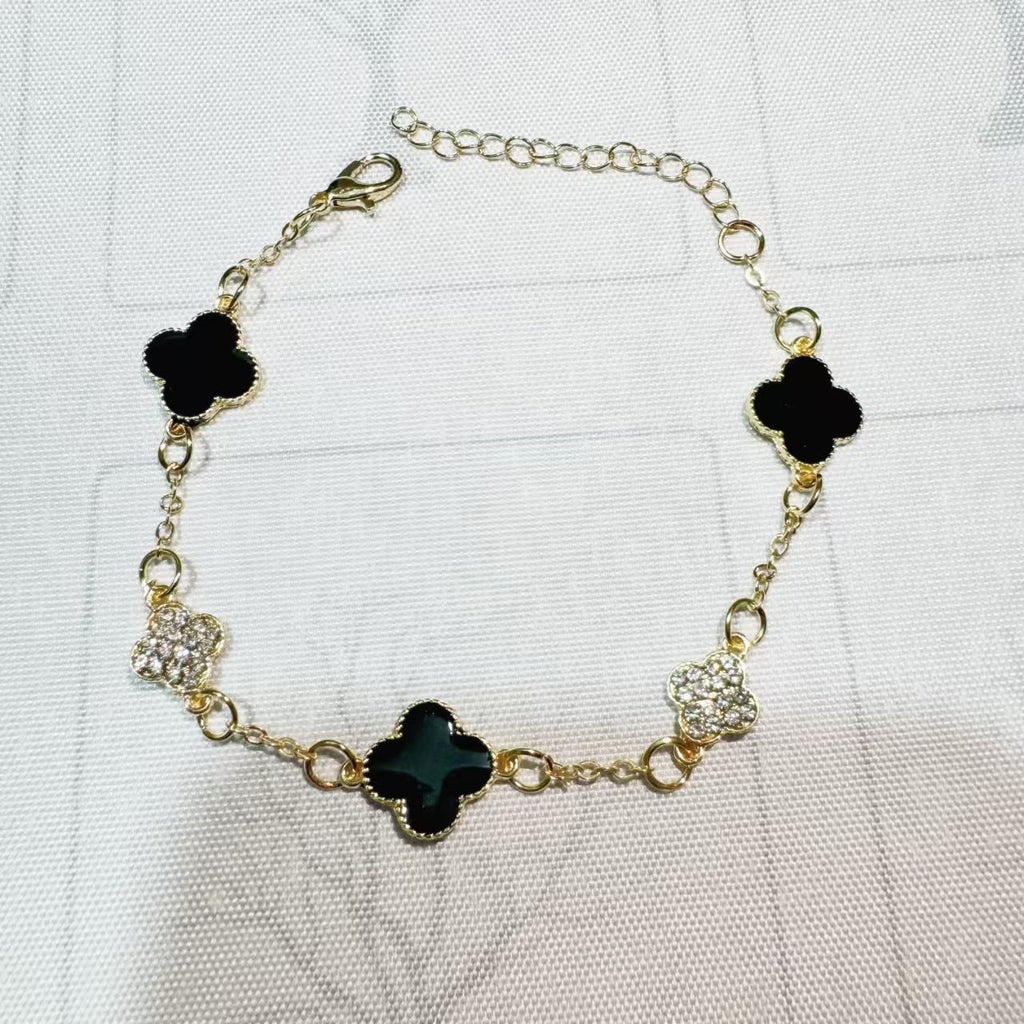 Pink Four-leaf Clover Bracelet