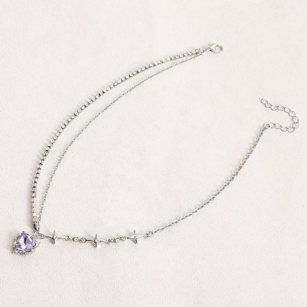 Sweet Crystal Love Stone Fashion Jewelry Women Necklace