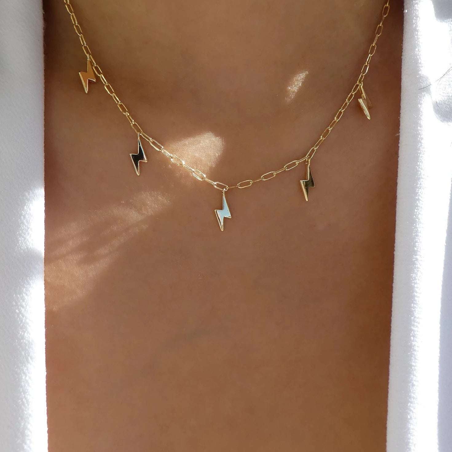 Tiny Lightning Charms Choker Necklace