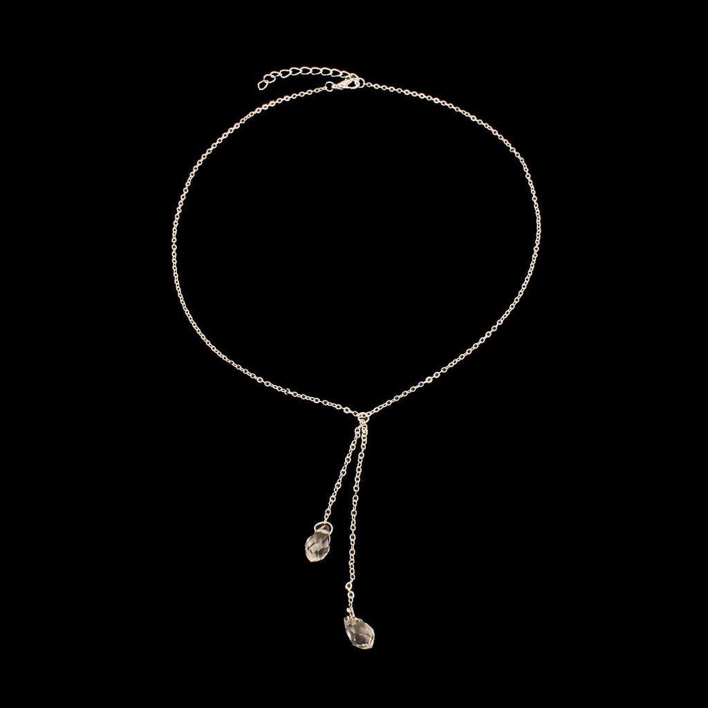 Long Sweater Crystal Fashion Necklace