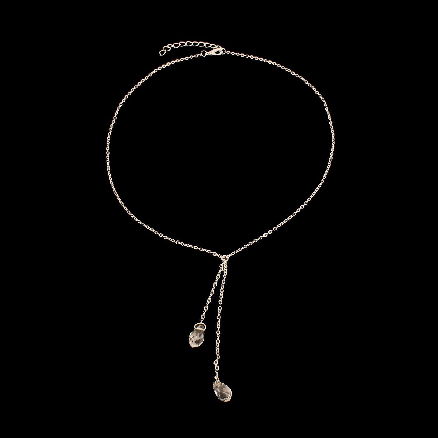 Long Sweater Crystal Fashion Necklace