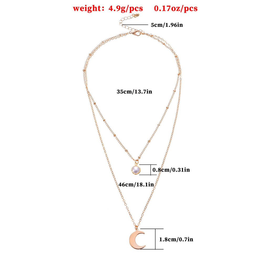 Moon Pearl Pendant Necklaces