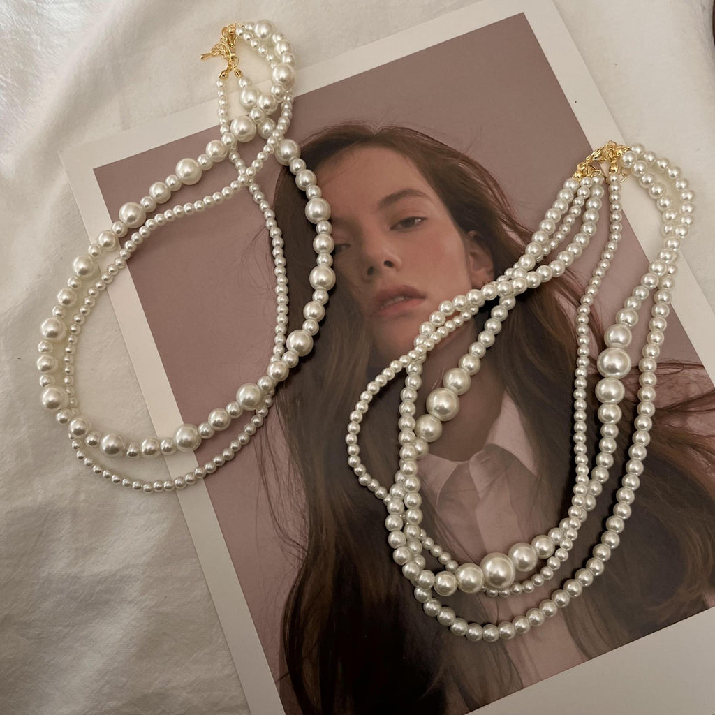 Retro Twisted Link Pearl Choker Dainty Vintage Necklace